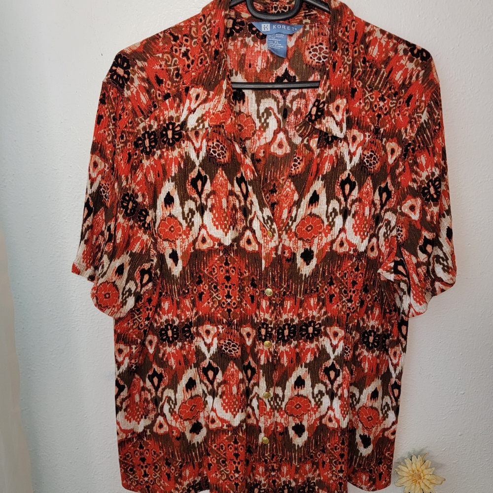 Vintage 2 Piece Coord Set Koret Skirt & Top XL Extra Large Boho Coordinating